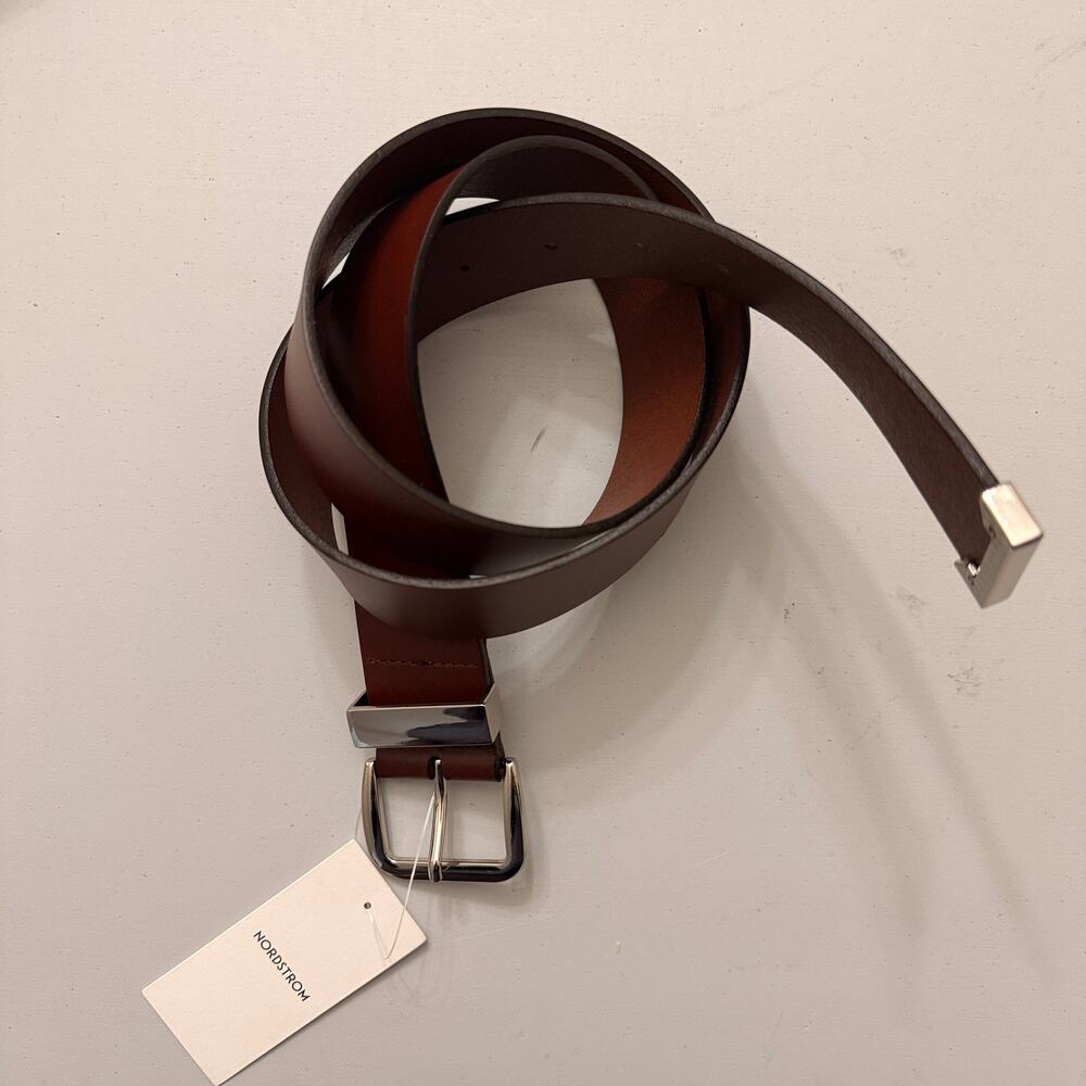 Nordstrom Brown Belt w/ Gold Buckle